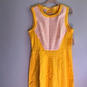 Yellow and white NWT London Style Dress Sz 16
